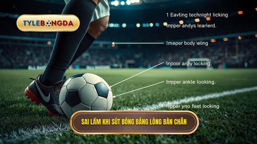 Những sai lầm thường gặp khi thực hiện kỹ thuật sút bóng bằng lòng bàn chân phải